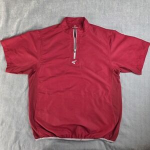 Easton Baseball 1/4 Zip Mens L Polyester Red Warm Up Jacket Softball coach EUC
